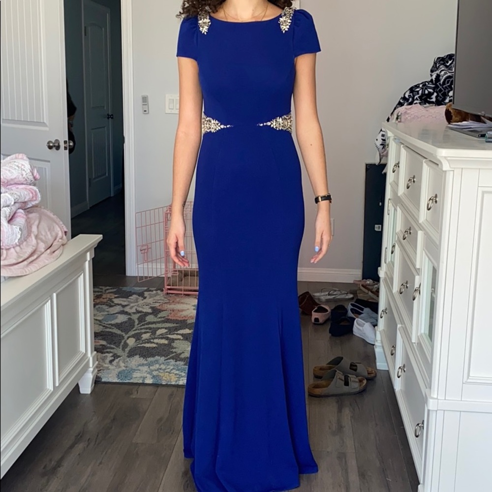 Mignon Blue prom dress
